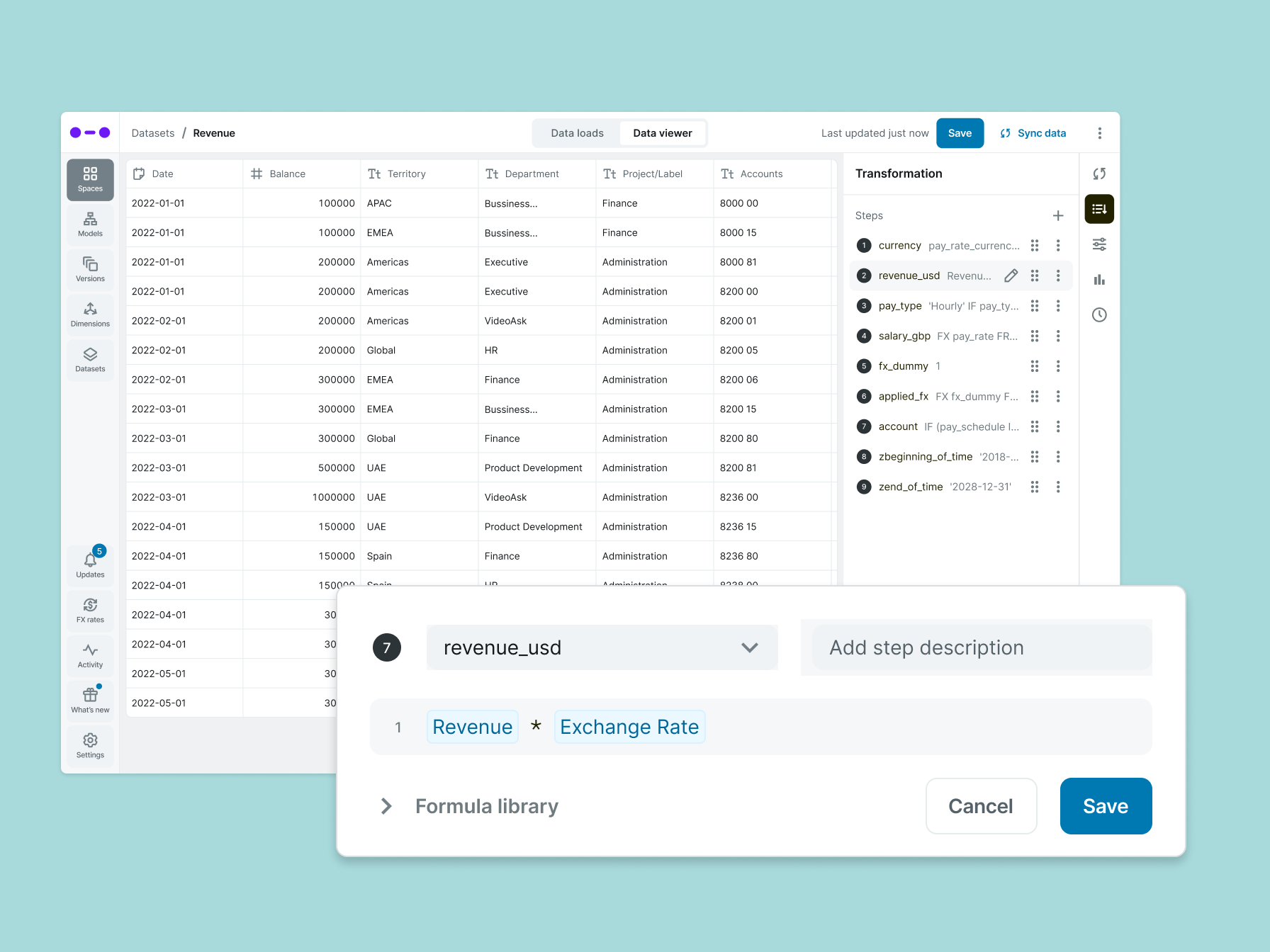 Column builder interface