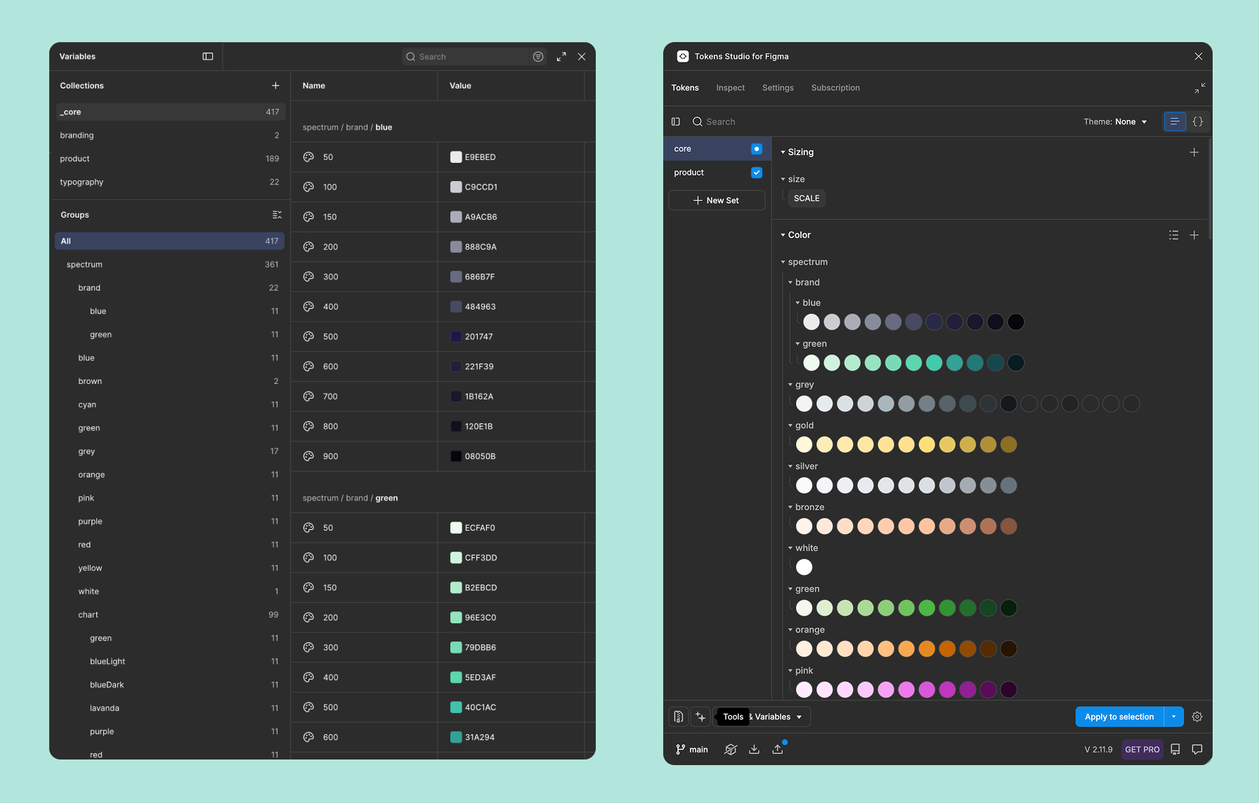 Remuner token structure in Figma variables
